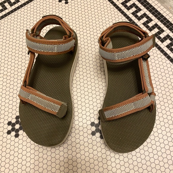 Teva Women's Flatform Mesh Sandals - Dark Olive/Sea Foam size 6 - Picture 4 of 8